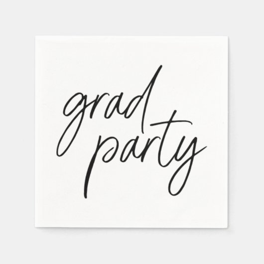 Moderne minimalistische afstudeerfeest servetten (Voorkant)
