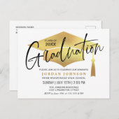 Moderne Minimalistische Afstudeerfeest Uitnodiging (Voorkant / Achterkant)