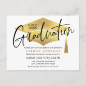 Moderne Minimalistische Afstudeerfeest Uitnodiging (Voorkant)