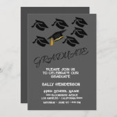 Moderne Minimalistische Afstudeerfeest Uitnodiging (Voorkant / Achterkant)