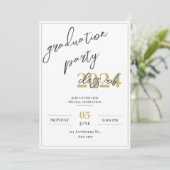 Moderne minimalistische afstudeerfeestuitnodiging kaart (Staand voorkant)