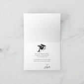 Moderne Minimalistische Afstudeerhoed Afstuderen Bedankkaart (Binnen)