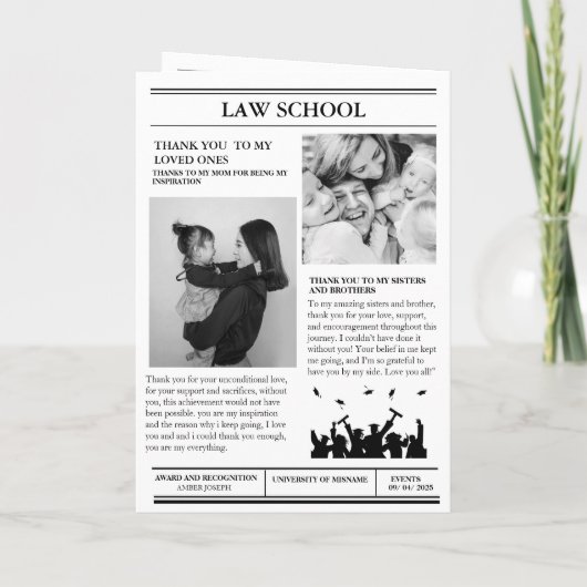 Moderne minimalistische afstudeerkrant (Achterkant)