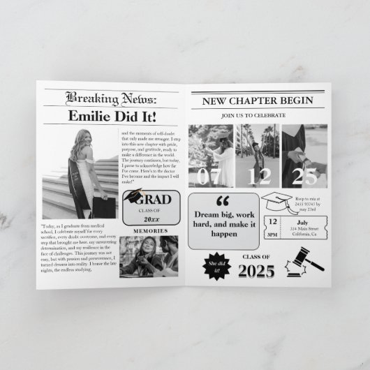 Moderne minimalistische afstudeerkrant (Binnen)