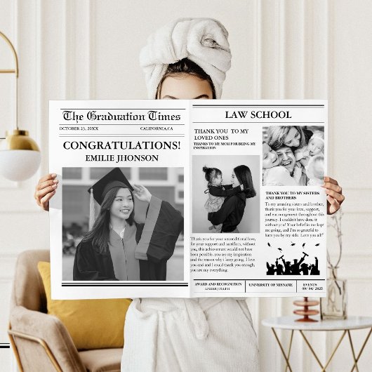 Moderne minimalistische afstudeerkrant