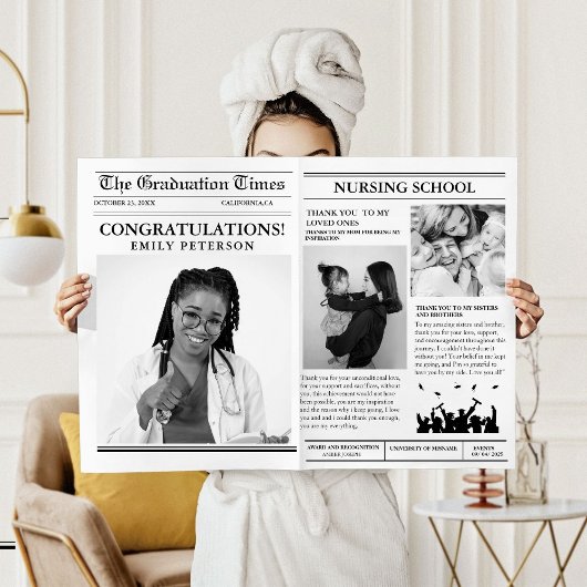 Moderne minimalistische afstudeerkrant