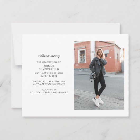 Moderne minimalistische Afstuderen 2 Aankondiging  (Achterkant)