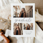 Moderne minimalistische Afstuderen 3 fotocollage Aankondiging