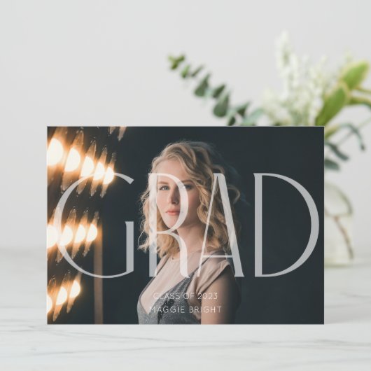 Moderne minimalistische afstuderen aankondiging 20 (Staand voorkant)