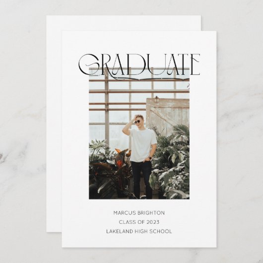 Moderne minimalistische afstuderen aankondiging 20 (Voorkant / Achterkant)