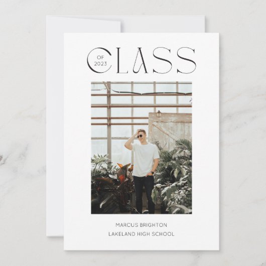 Moderne minimalistische afstuderen aankondiging 20 (Voorkant)