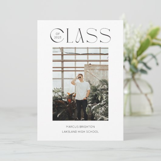 Moderne minimalistische afstuderen aankondiging 20 (Staand voorkant)