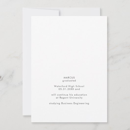Moderne minimalistische afstuderen aankondiging 20 (Achterkant)