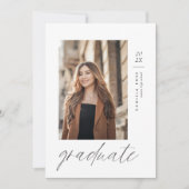 Moderne minimalistische Afstuderen enkele foto Aankondiging (Voorkant)