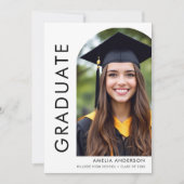 Moderne minimalistische Afstuderen foto-aankondigi Aankondiging (Voorkant)