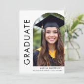 Moderne minimalistische Afstuderen foto-aankondigi Aankondiging (Staand voorkant)