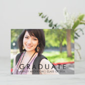 Moderne minimalistische Afstuderen foto Aankondiging (Staand voorkant)