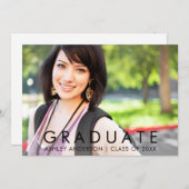 Moderne minimalistische Afstuderen foto Aankondiging (Voorkant / Achterkant)