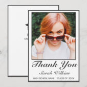 Moderne minimalistische Afstuderen foto dank u kaa Bedankkaart (Voorkant / Achterkant)