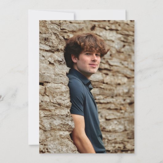 Moderne minimalistische Afstuderen fotoklasse van Aankondiging (Achterkant)