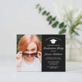 Moderne minimalistische Afstuderen fotouitnodiging Briefkaart (Staand voorkant)