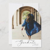 Moderne minimalistische Afstuderen kalligrafie Kaart (Achterkant)