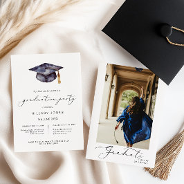 Moderne minimalistische Afstuderen kalligrafie Kaart