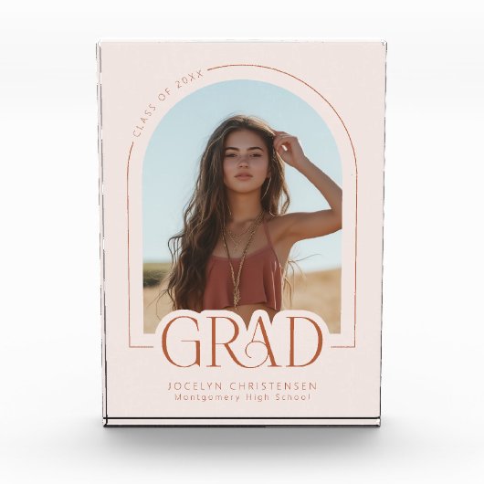 Moderne minimalistische Afstuderen Keepsake fotobl Fotoblokken (Voorkant)