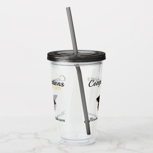 Moderne minimalistische Afstuderen klasse 2023 Gla Acryl Drinkbeker (Links)