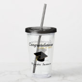 Moderne minimalistische Afstuderen klasse 2023 Gla Acryl Drinkbeker (Achterkant)