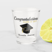 Moderne minimalistische afstuderen klasse 2023 shot glas (Voorkant)