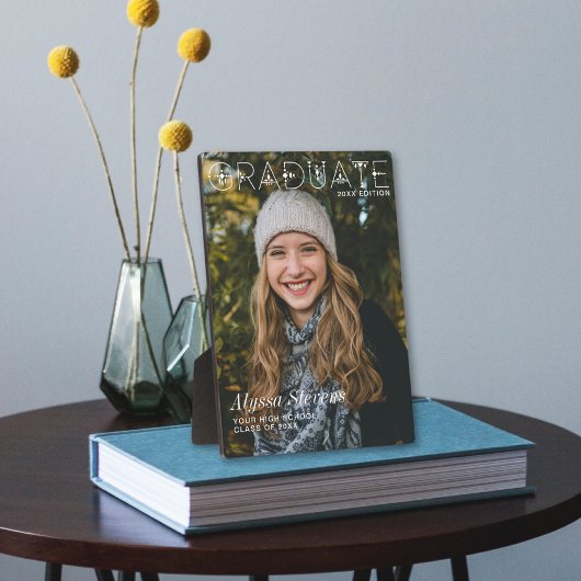 Moderne minimalistische Afstuderen overlay magazin Fotoplaat