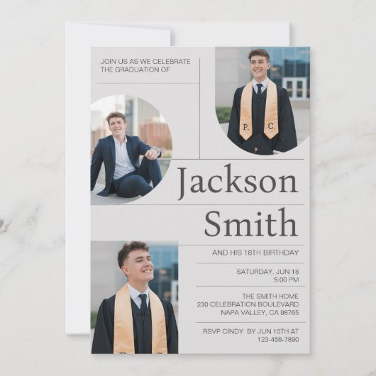 Moderne minimalistische Afstuderen verjaardag aanp Kaart (Voorkant)