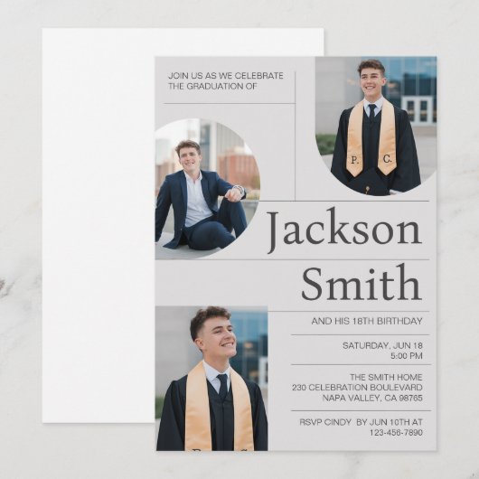 Moderne minimalistische Afstuderen verjaardag aanp Kaart (Voorkant / Achterkant)