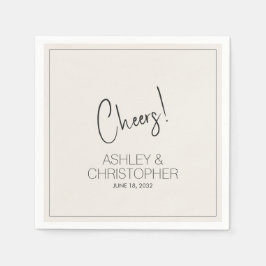 Moderne minimalistische alabaster bruiloft servet