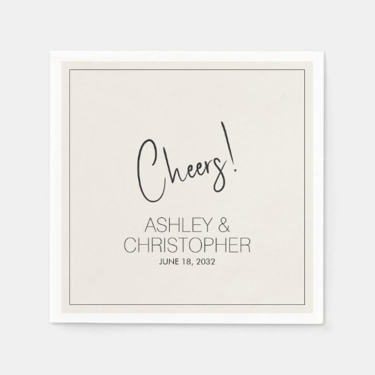 Moderne minimalistische alabaster bruiloft servet (Voorkant)