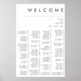 Moderne, minimalistische alfabetische zeegrafiek poster