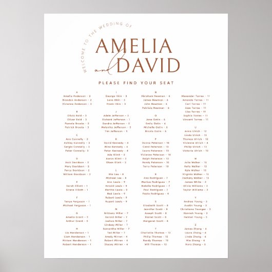 Moderne, minimalistische alfabetische zeegrafiek poster (Voorkant)