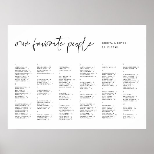 Moderne minimalistische alfabetische zitgrafiek poster (Voorkant)