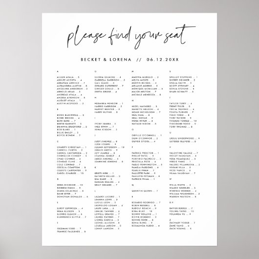 Moderne minimalistische alfabetische zitgrafiek poster (Voorkant)