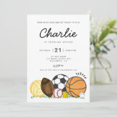 Moderne minimalistische All Star Sports verjaardag Kaart (Staand voorkant)