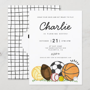 Moderne minimalistische All Star Sports verjaardag Kaart