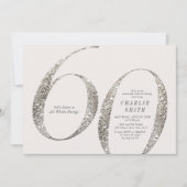 Moderne minimalistische all white party 60e verjaa kaart (Voorkant)