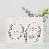 Moderne minimalistische all white party 60e verjaa kaart (Staand voorkant)