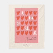Moderne Minimalistische Amour Heart Valentijnsdag  Fleece Deken (Voorkant)