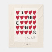 Moderne Minimalistische Amour Heart Valentijnsdag  Fleece Deken (Voorkant)