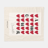 Moderne Minimalistische Amour Heart Valentijnsdag  Fleece Deken (Voorkant (Horizontaal))