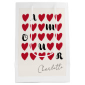 Moderne minimalistische Amour Heart Valentijnsdag Medium Cadeauzakje (Achterkant)