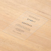 Moderne minimalistische Ampersand bruiloft Acryl Uitnodigingen (Laagn)