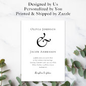 Moderne minimalistische Ampersand bruiloft Kaart
